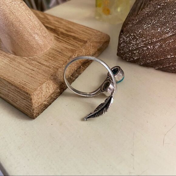 Boho Adjustable Pearl and Turquoise silver ring adjustable - Picture 4 of 4